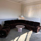 Italian Mid Century Vintage Chocolate Velvet Lounge Suite + Armchair