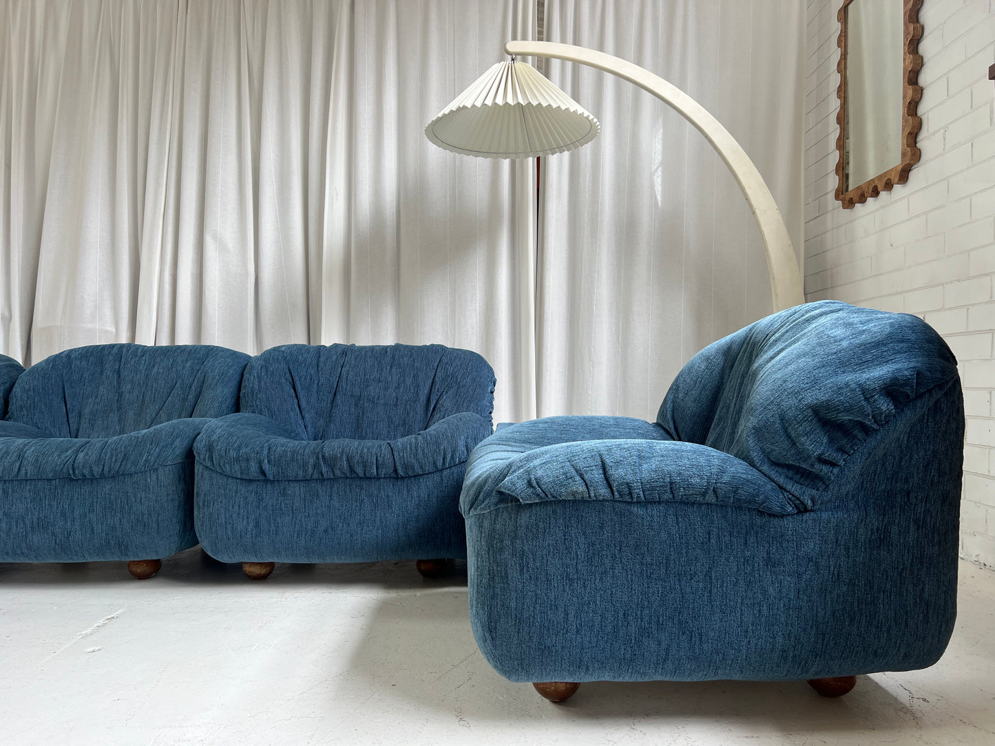 Zotta Vintage Corduroy Modular Chairs - Four Available