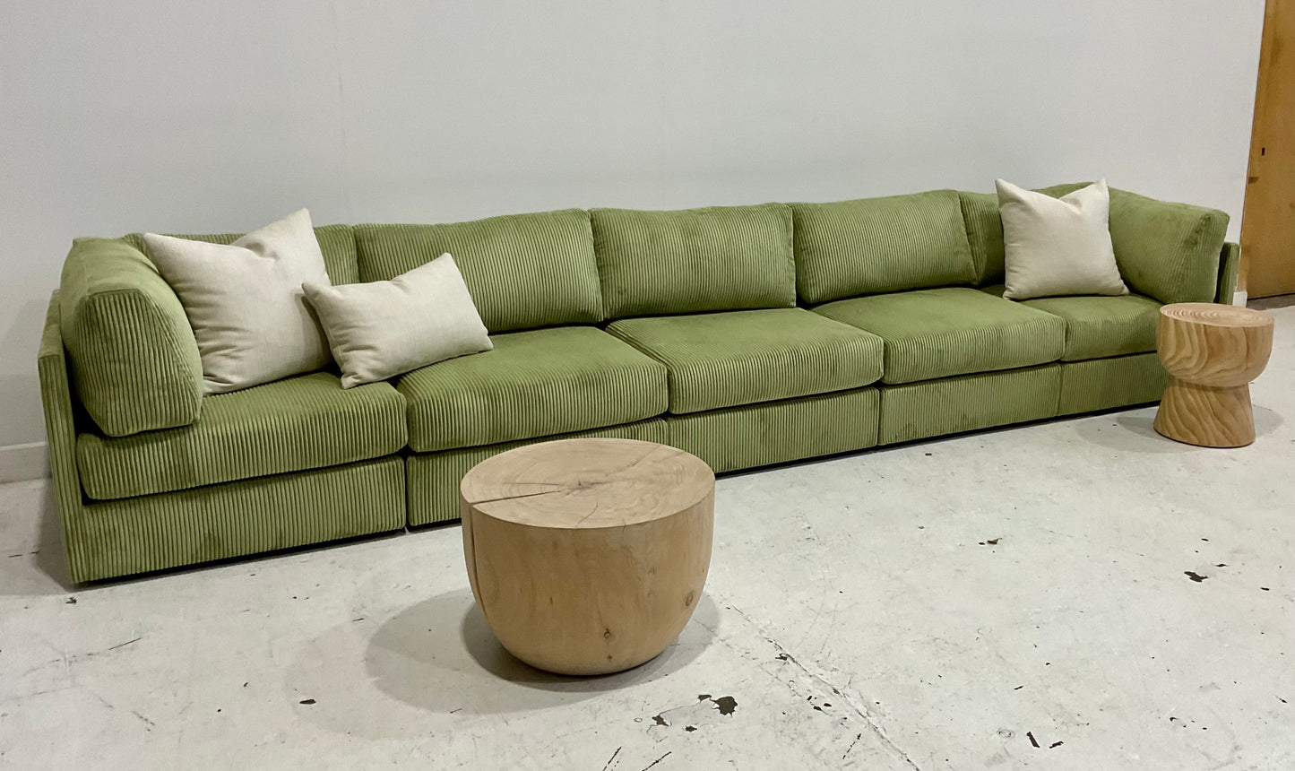 Custom Order - Green Modular Corduroy Sofa