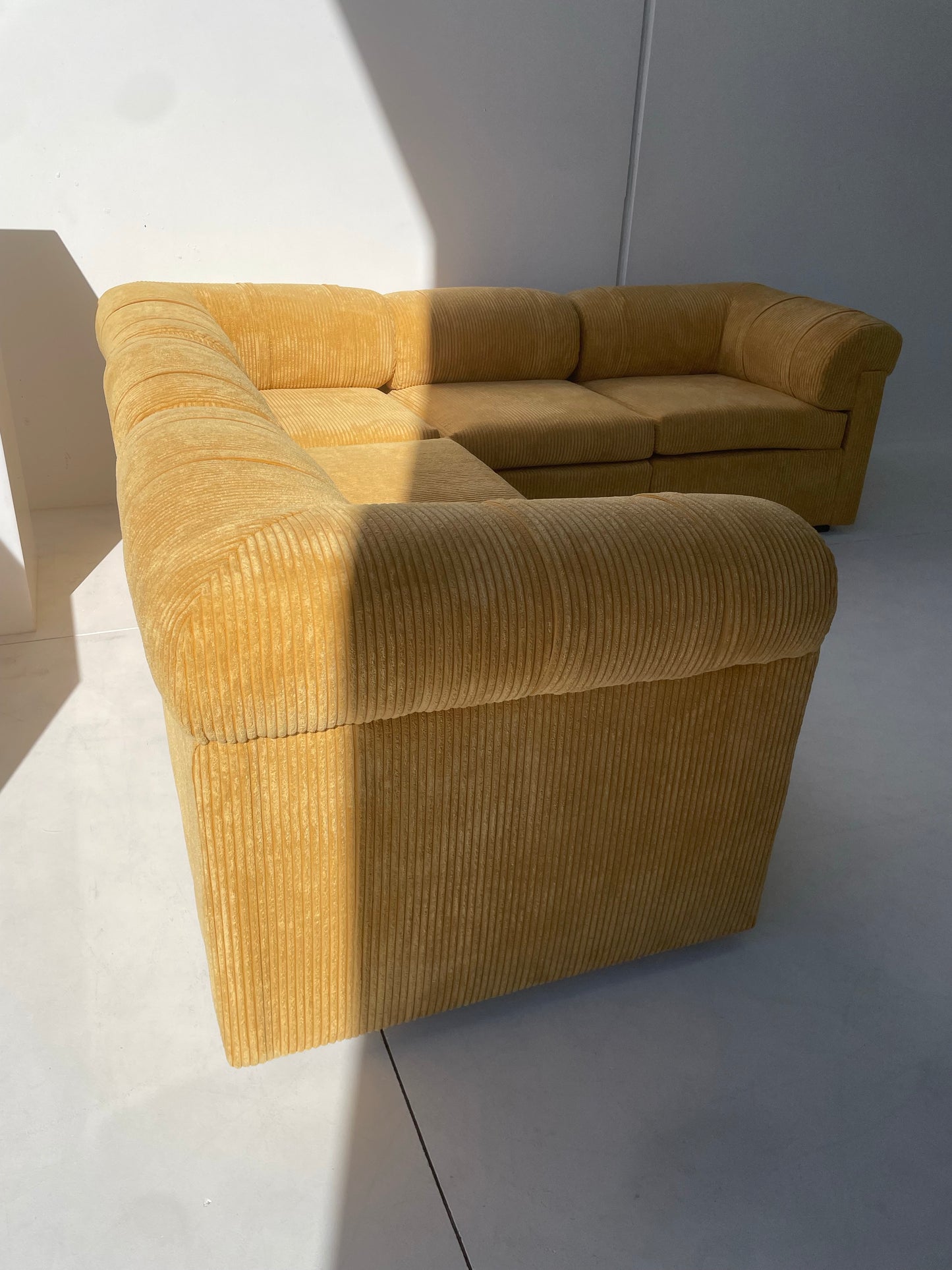 Yellow Corduroy Modular Sofa