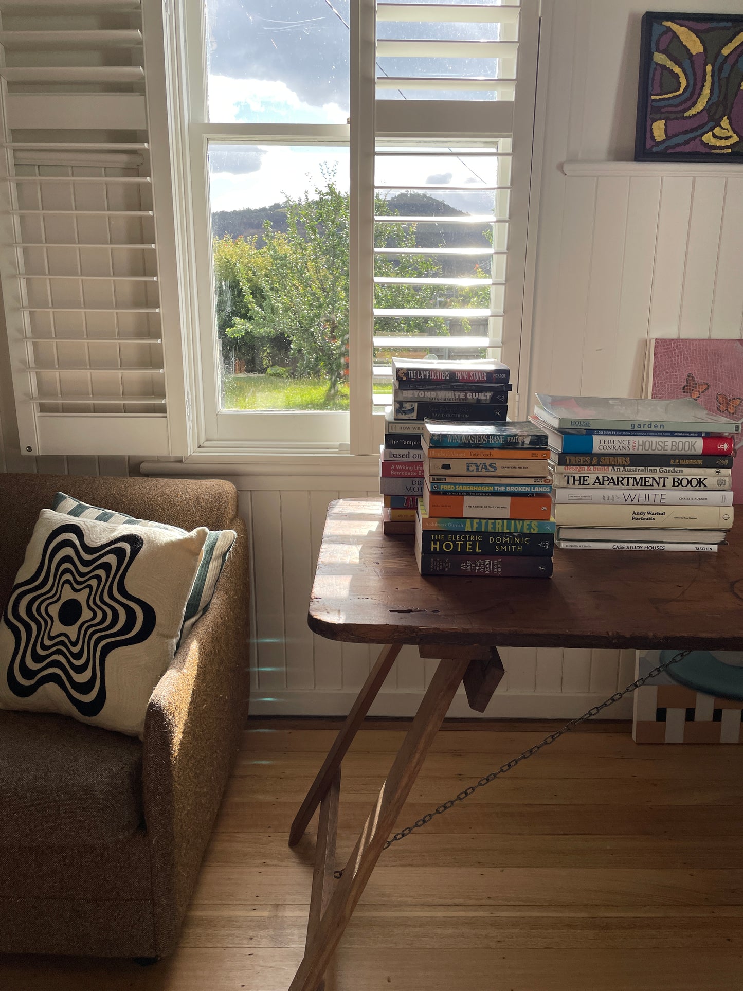 Vintage timber trestle table