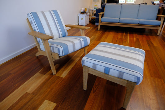 Vintage Hans Wegner Plank Chair and Footstool