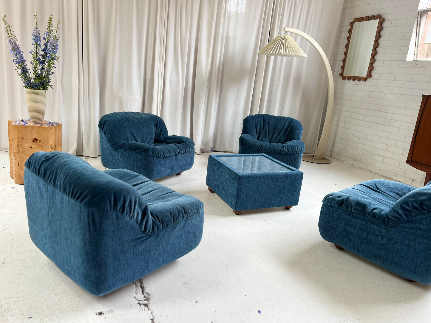 Zotta Vintage Corduroy Modular Chairs - Four Available