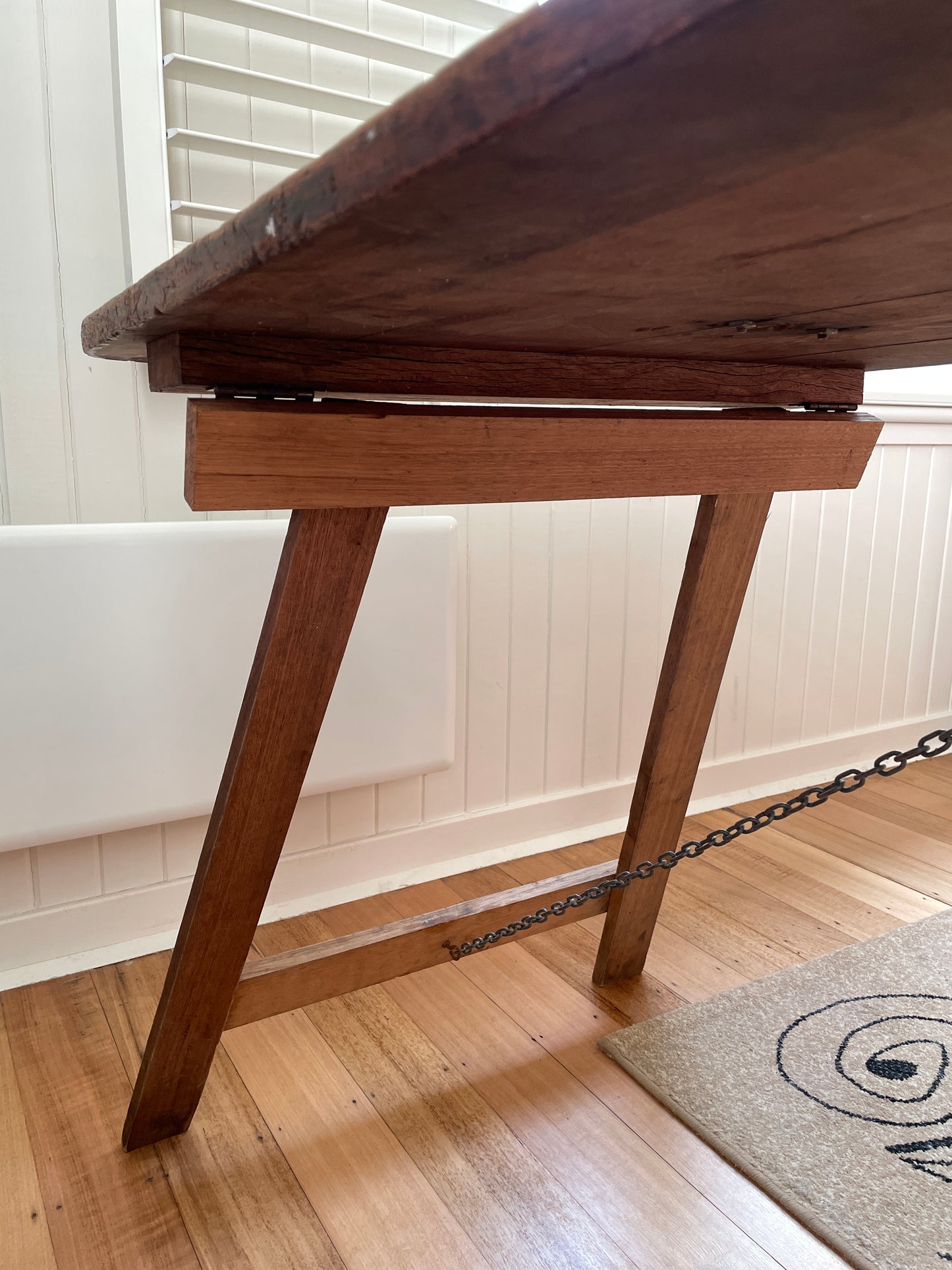 Vintage timber trestle table