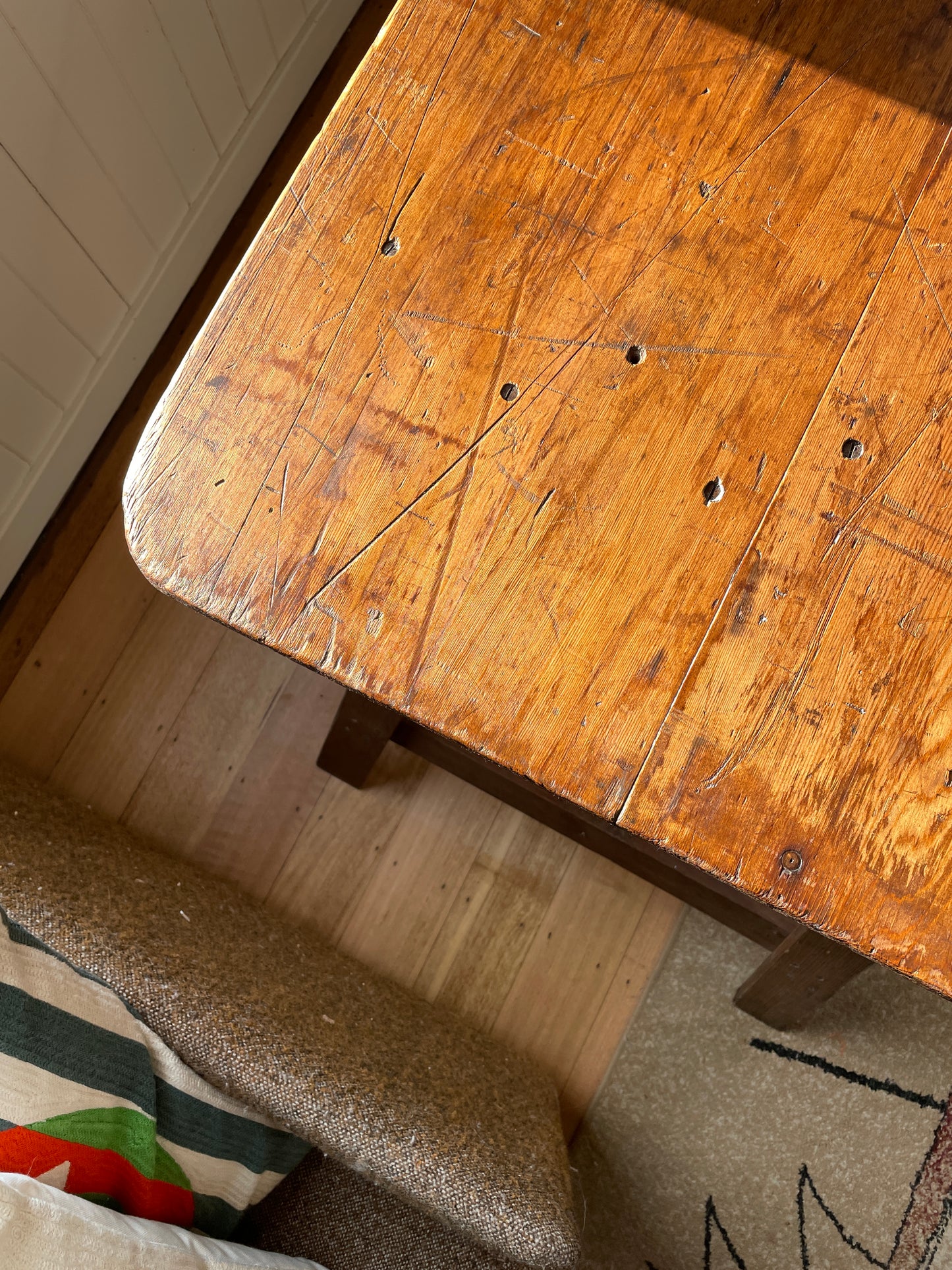 Vintage timber trestle table