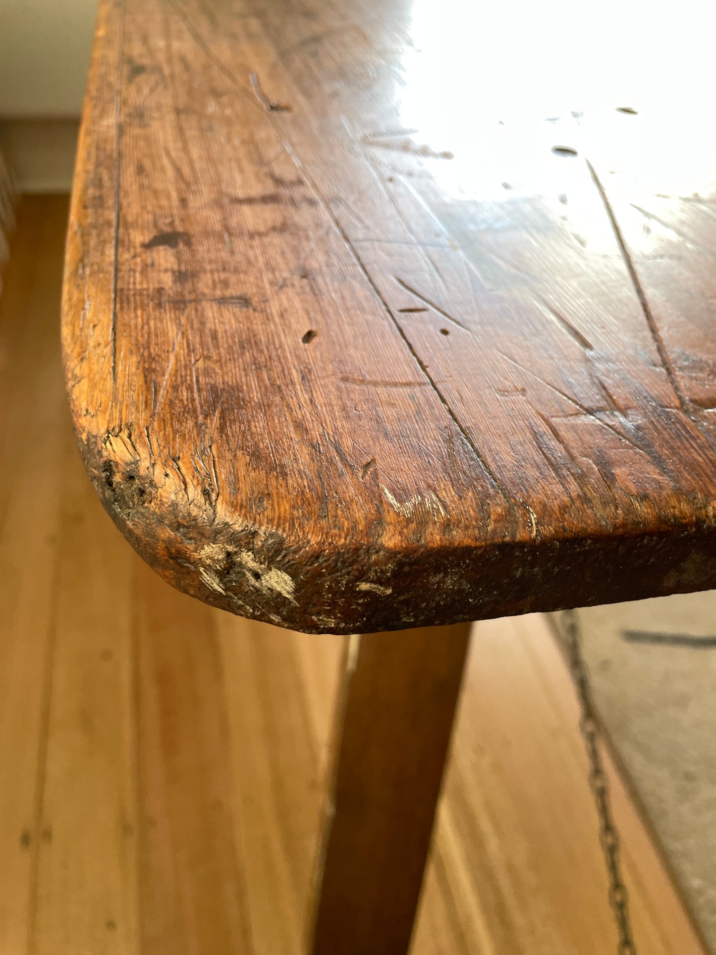 Vintage timber trestle table