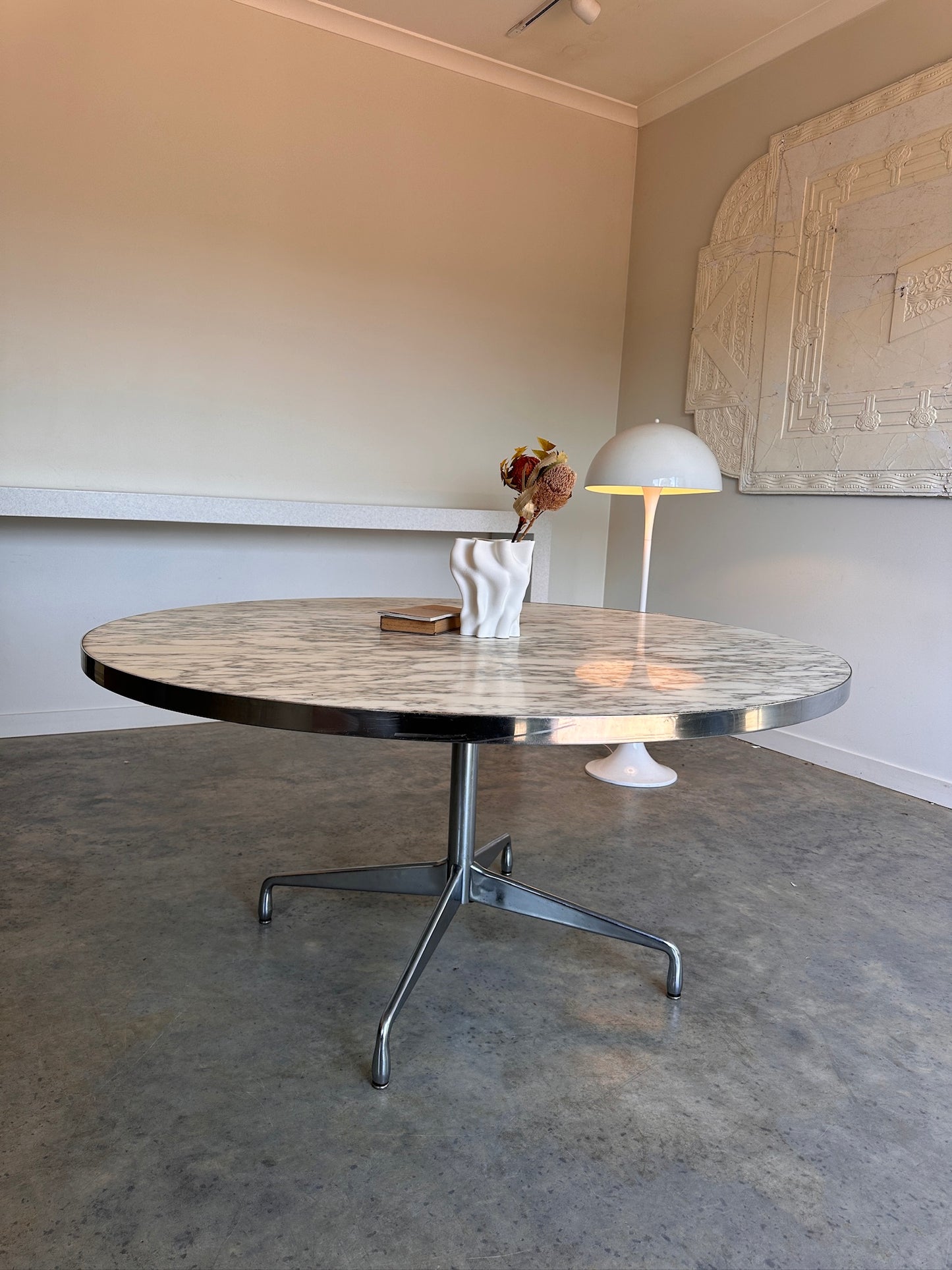 Vintage Eames Marble Dining Table