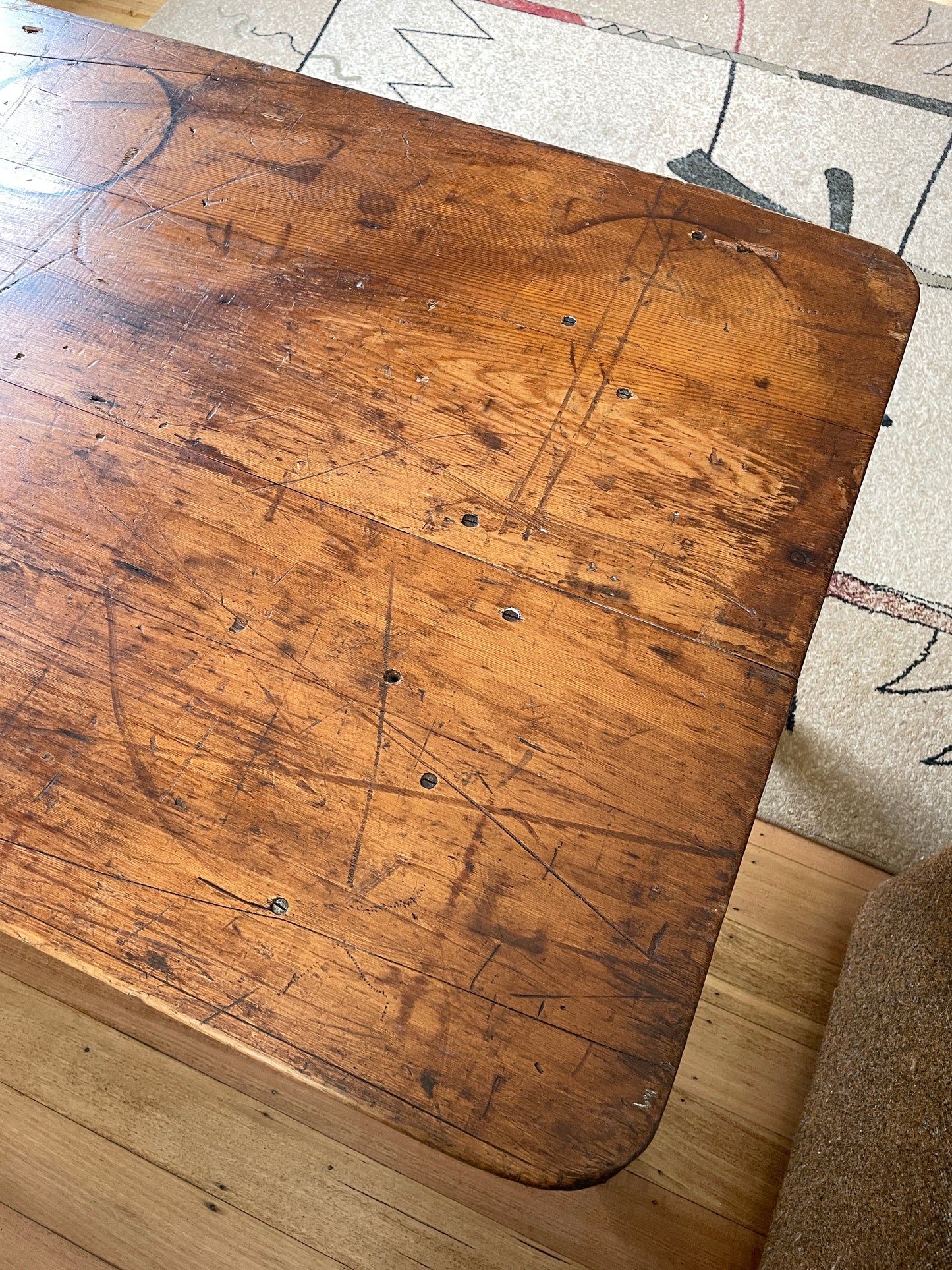 Vintage timber trestle table