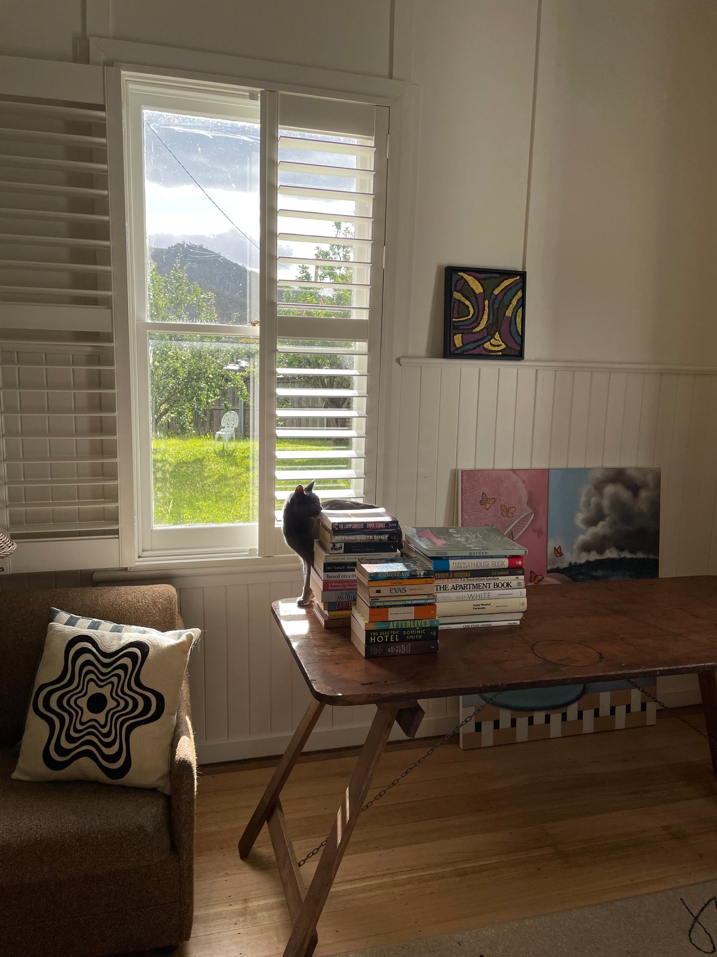 Vintage timber trestle table