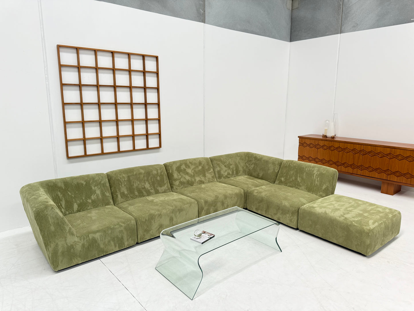 Large Green Modular Sofa