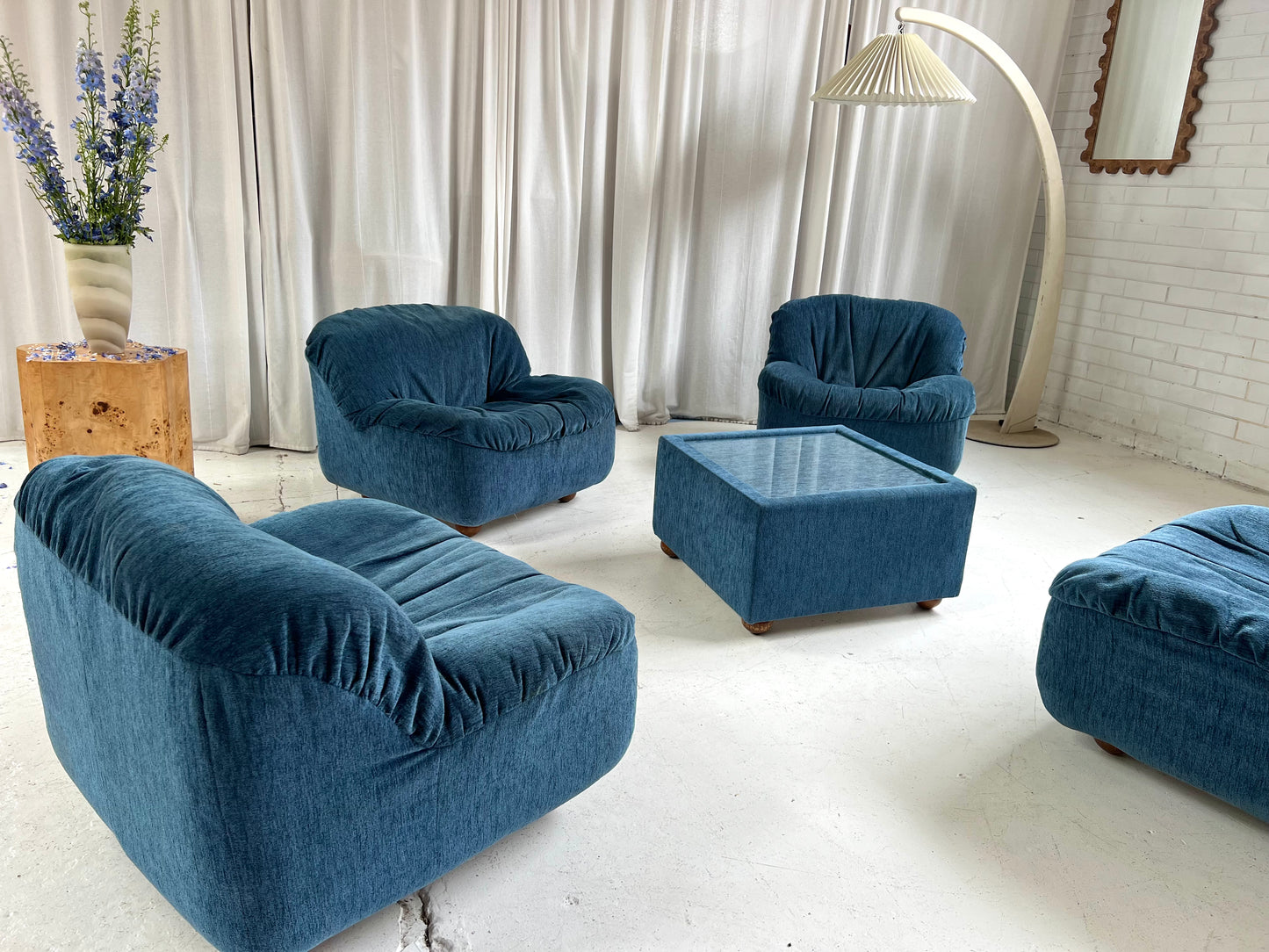 Zotta Vintage Corduroy Modular Chairs - Four Available