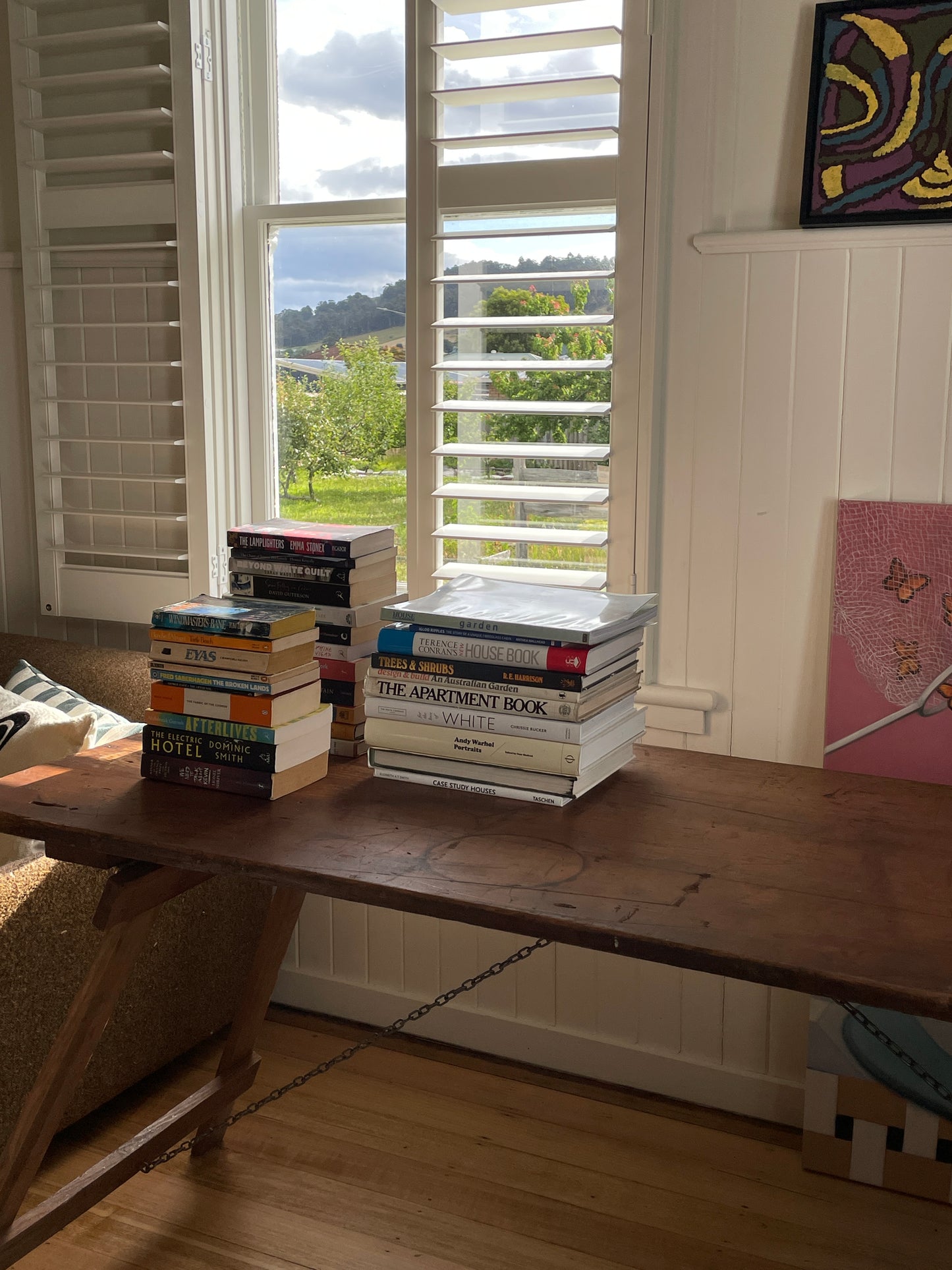 Vintage timber trestle table