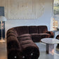 Italian Mid Century Vintage Chocolate Velvet Lounge Suite + Armchair