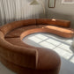 Bespoke Blush Velvet Curved Modular Sofa