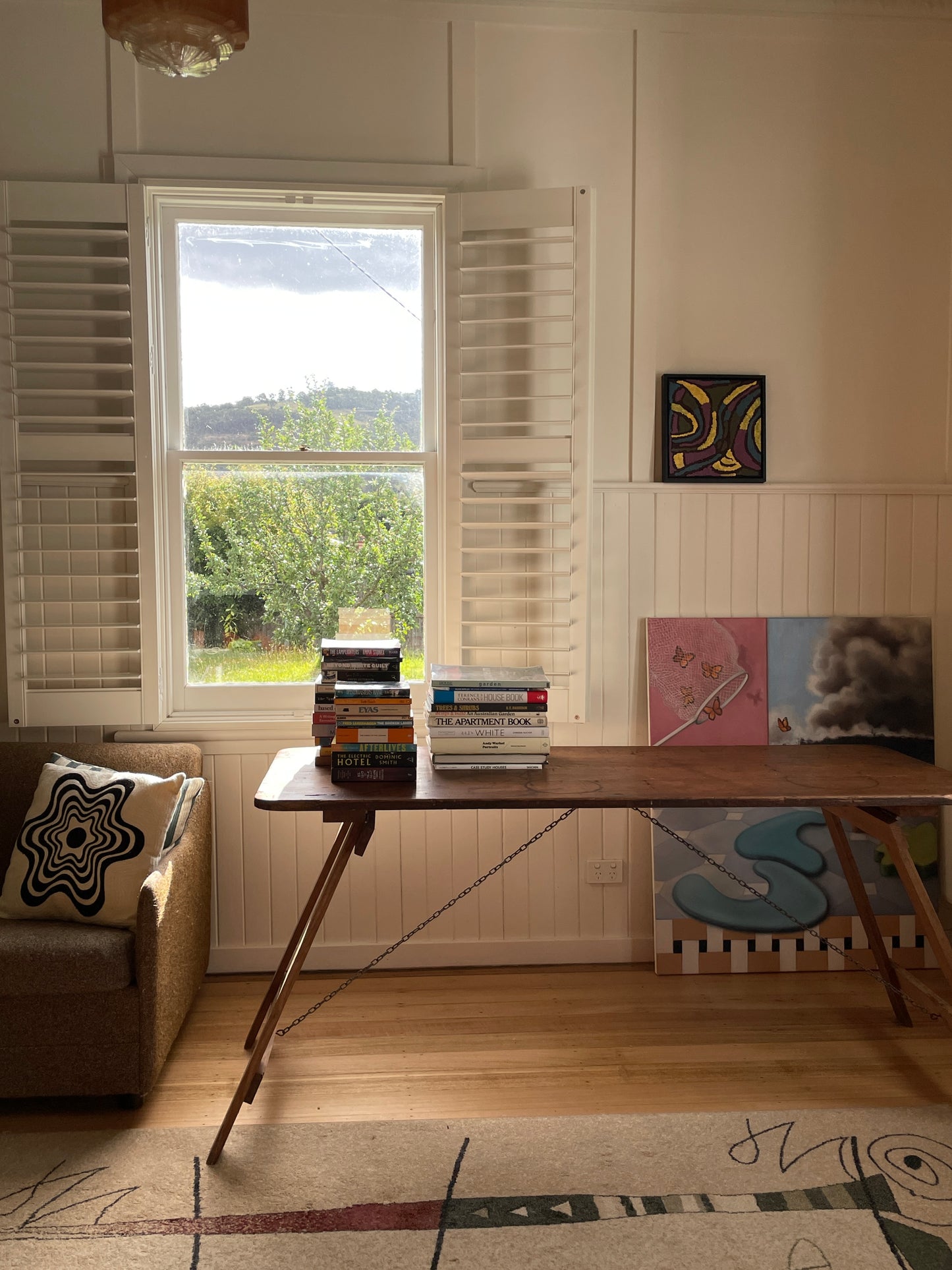 Vintage timber trestle table