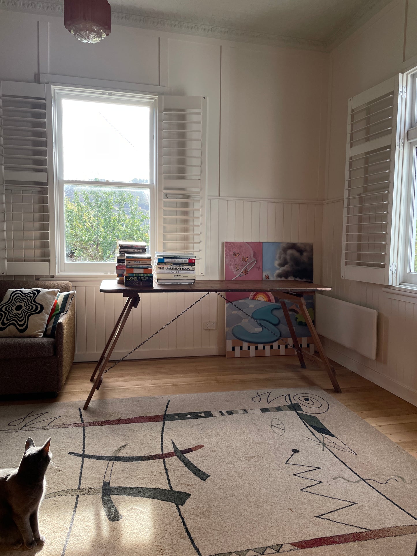 Vintage timber trestle table