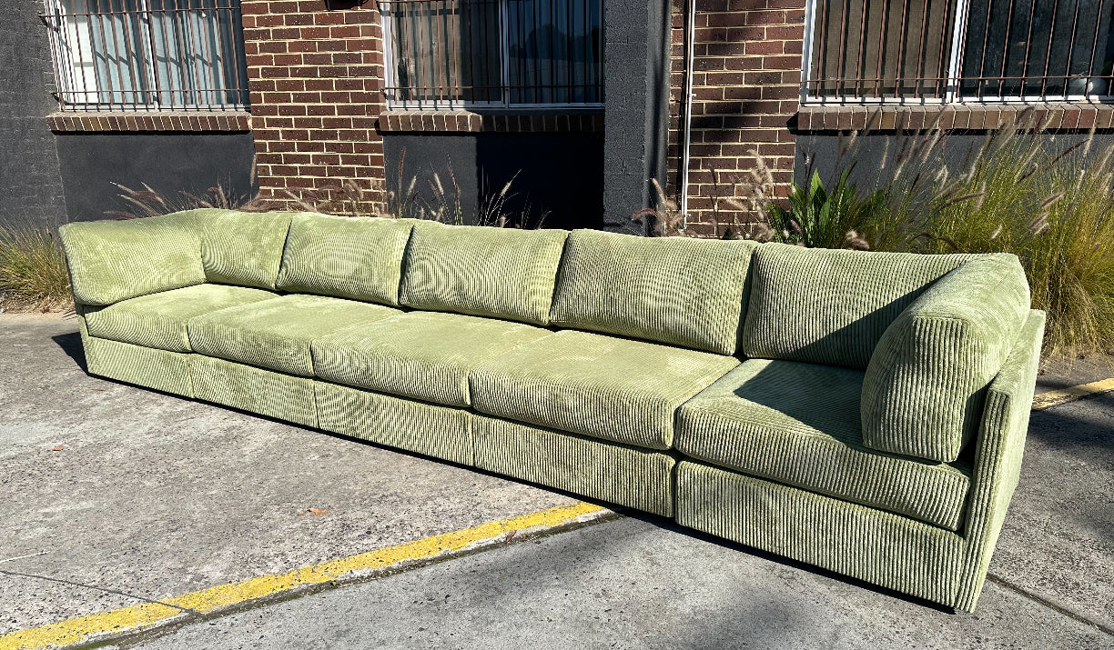 Custom Order - Green Modular Corduroy Sofa