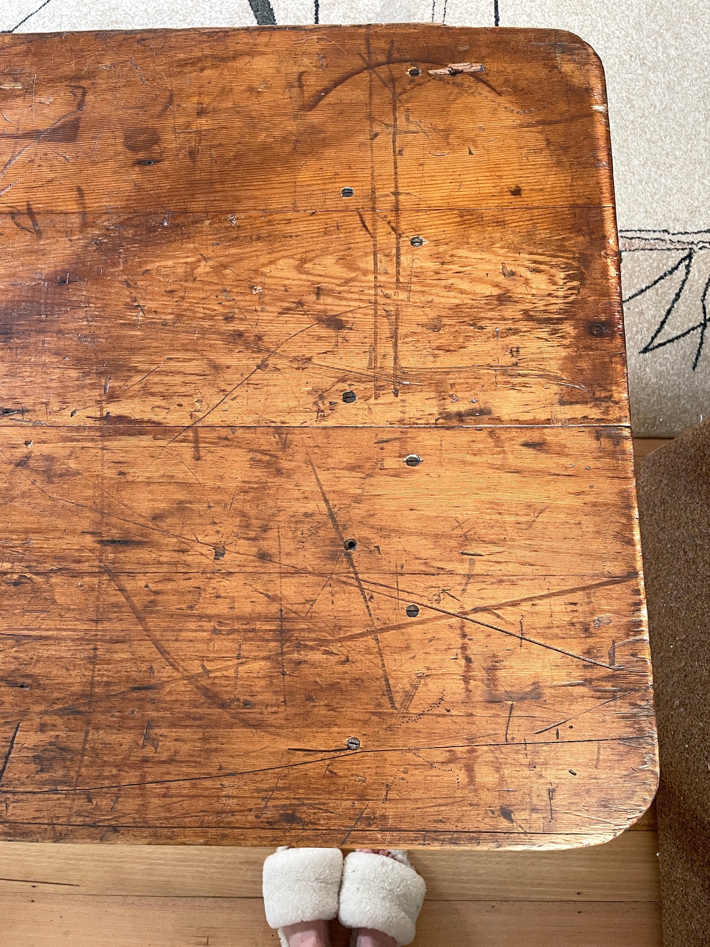 Vintage timber trestle table