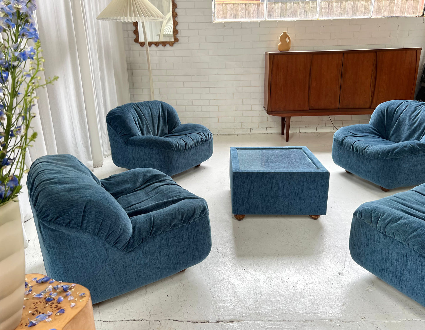 Zotta Vintage Corduroy Modular Chairs - Four Available