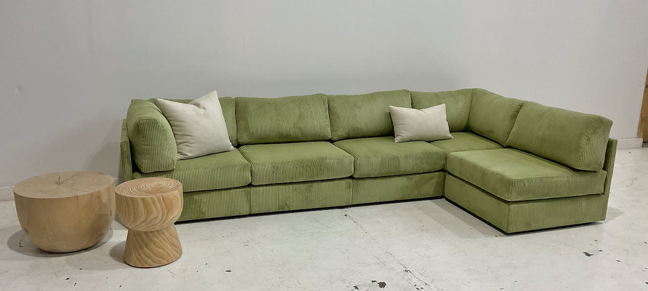 Custom Order - Green Modular Corduroy Sofa