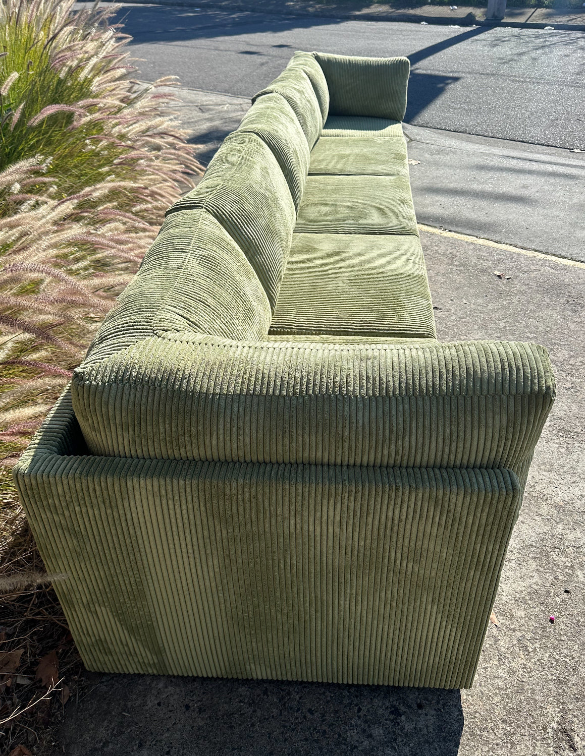 Custom Order - Green Modular Corduroy Sofa