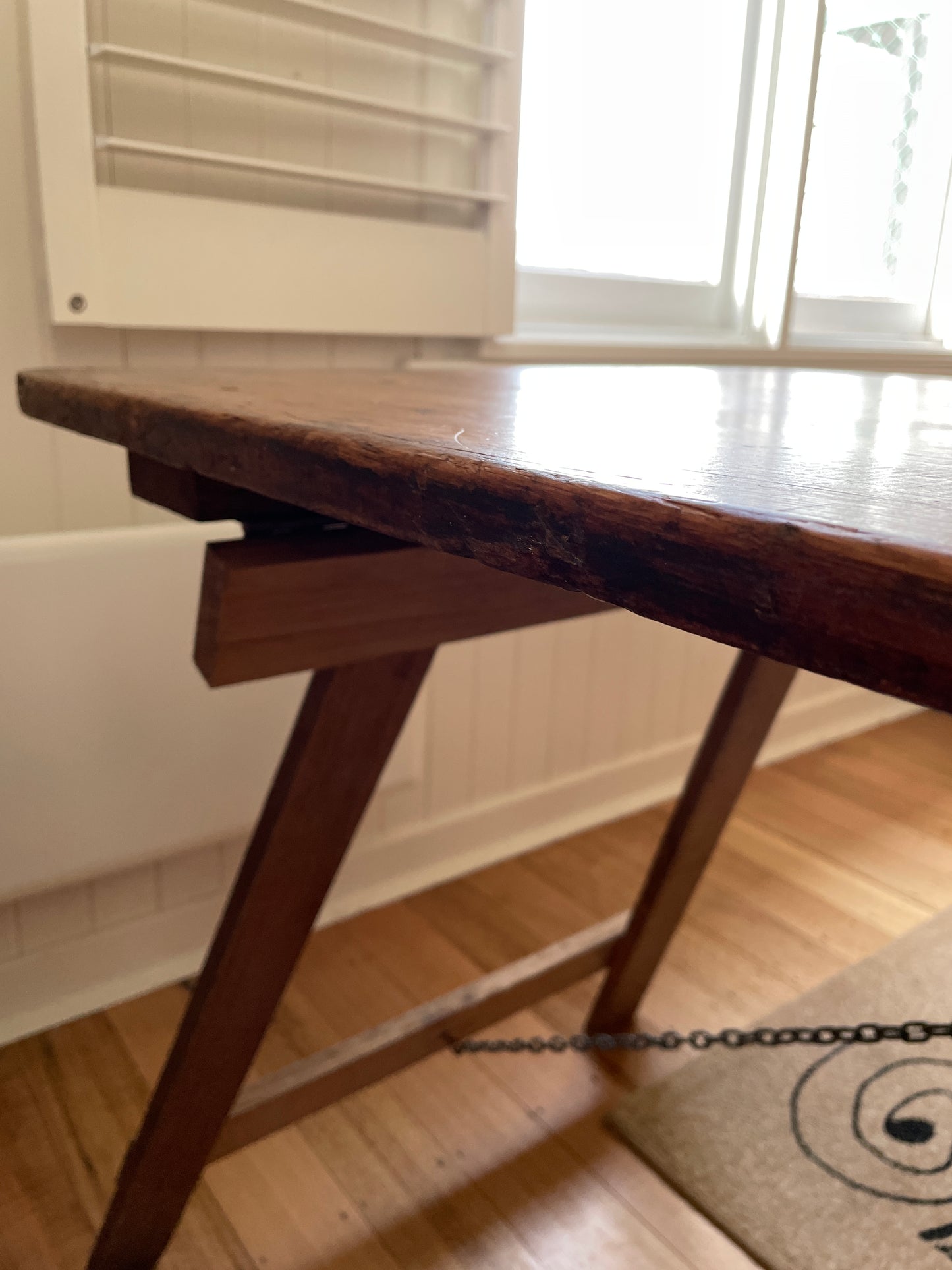 Vintage timber trestle table