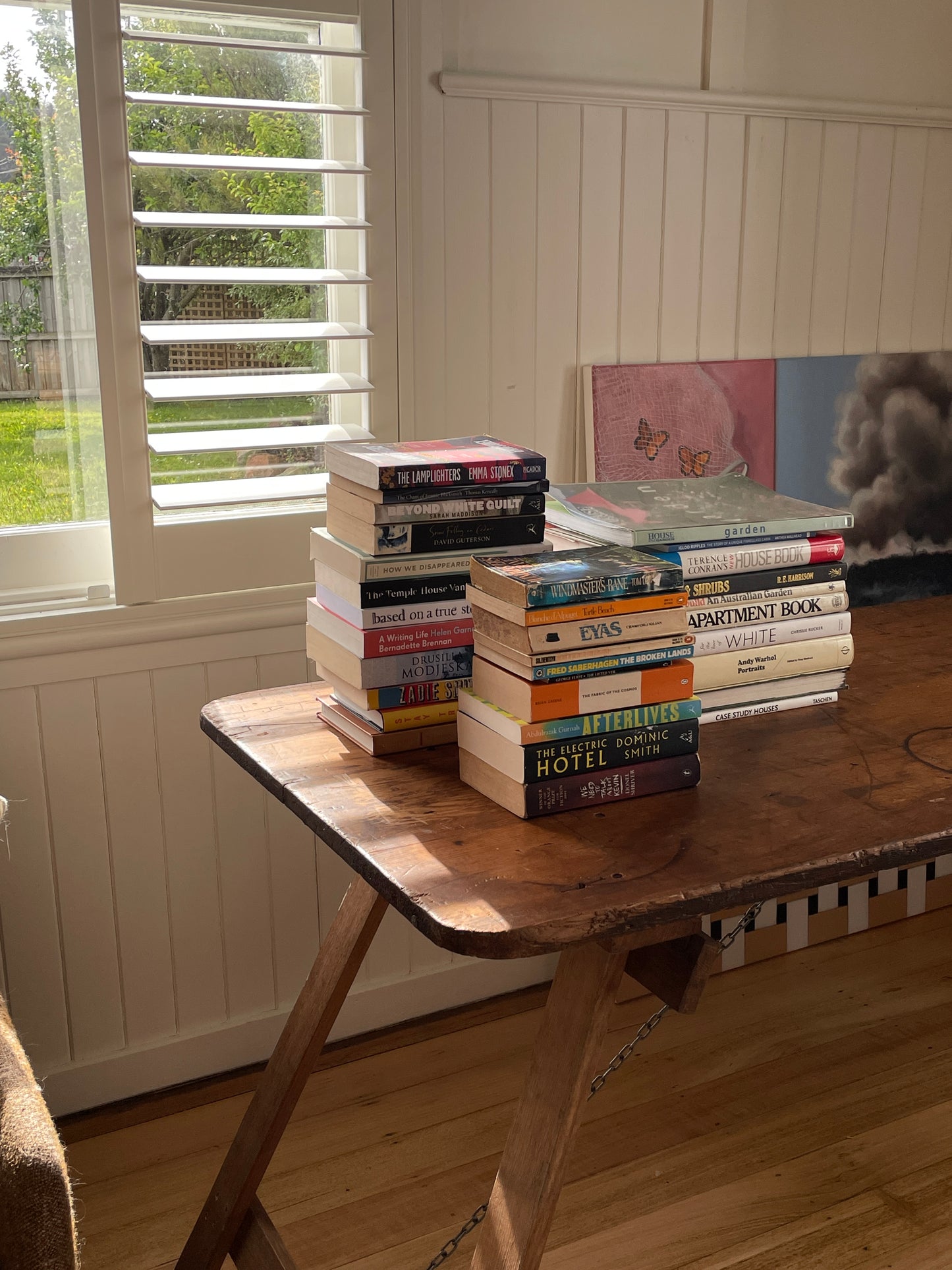 Vintage timber trestle table