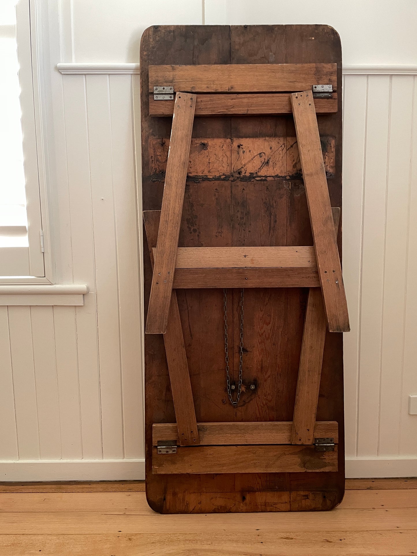 Vintage timber trestle table