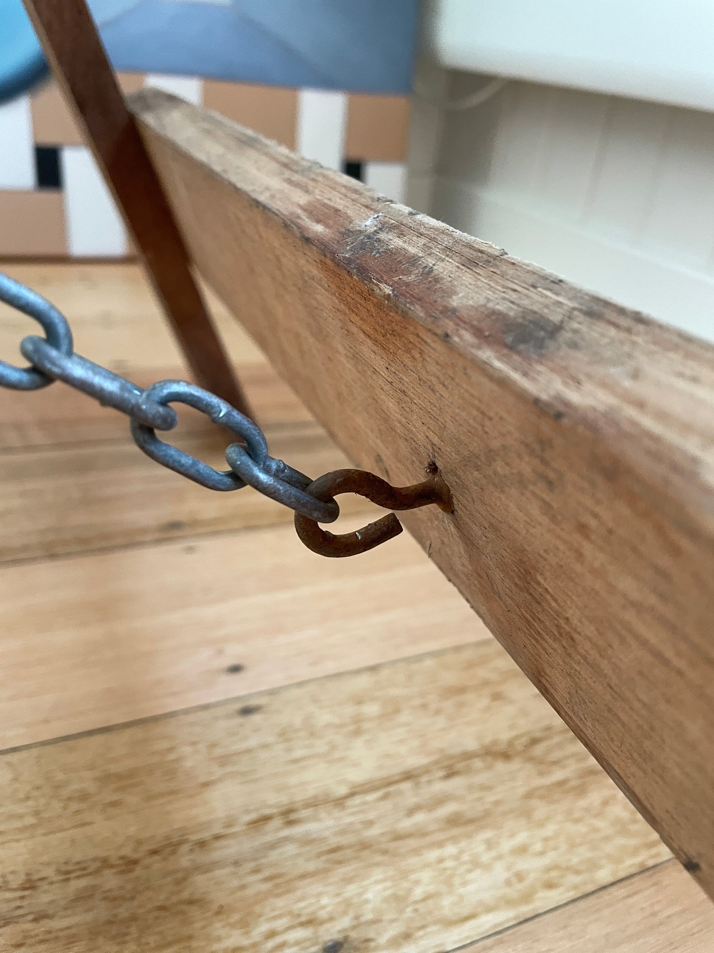 Vintage timber trestle table