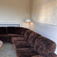 Italian Mid Century Vintage Chocolate Velvet Lounge Suite + Armchair