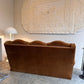 Classic 60's Caramel Velvet Sofa