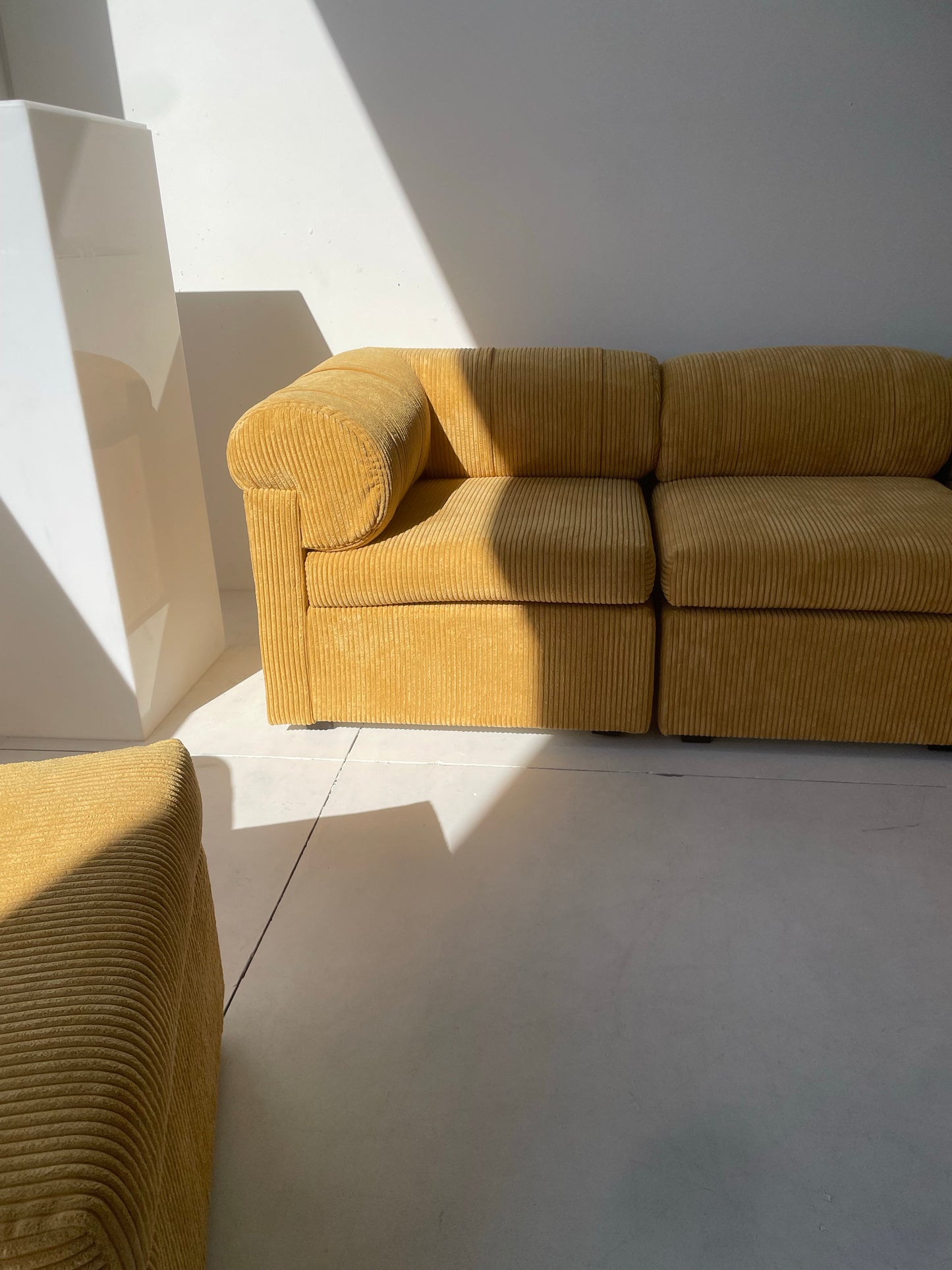 Yellow Corduroy Modular Sofa