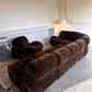 Italian Mid Century Vintage Chocolate Velvet Lounge Suite + Armchair