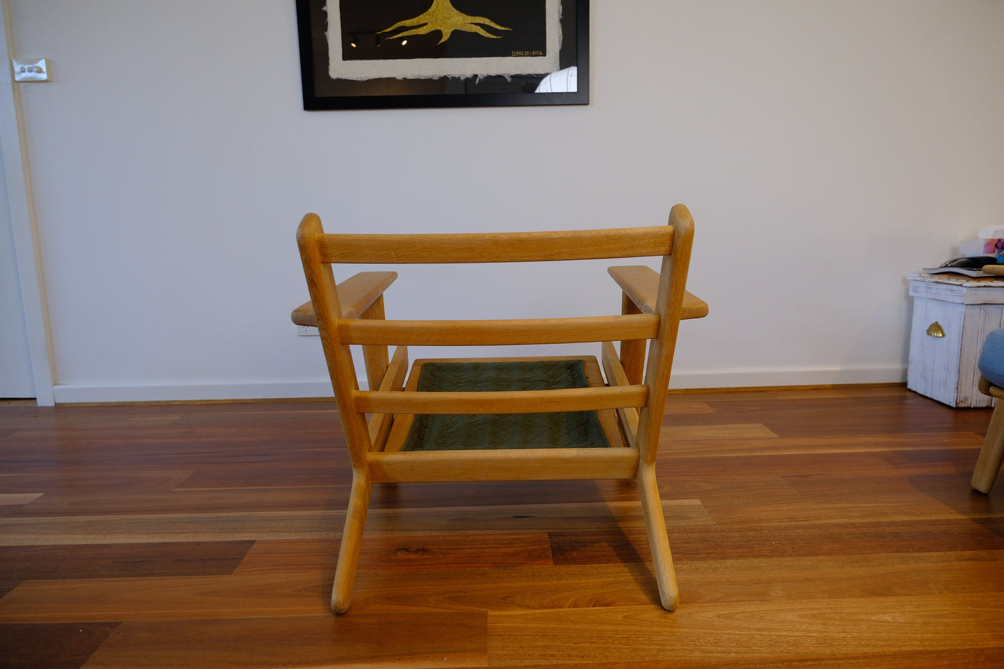 Vintage Hans Wegner Plank Chair and Footstool