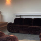 Italian Mid Century Vintage Chocolate Velvet Lounge Suite + Armchair