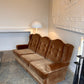 Classic 60's Caramel Velvet Sofa