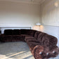 Italian Mid Century Vintage Chocolate Velvet Lounge Suite + Armchair