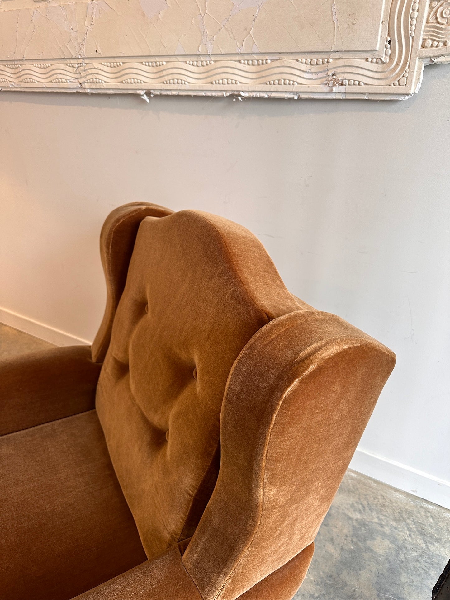 Classic 60's Caramel Velvet Armchairs