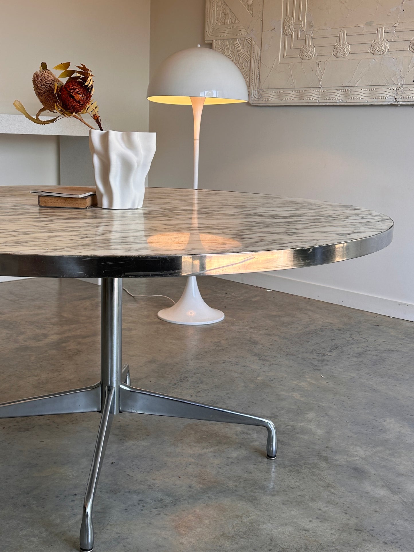 Vintage Eames Marble Dining Table