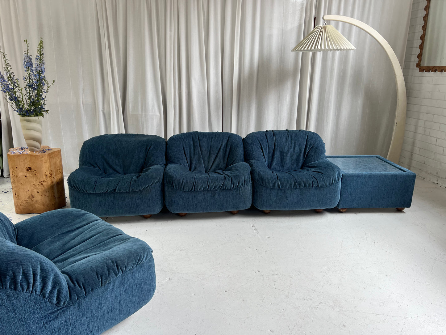 Zotta Vintage Corduroy Modular Chairs - Four Available