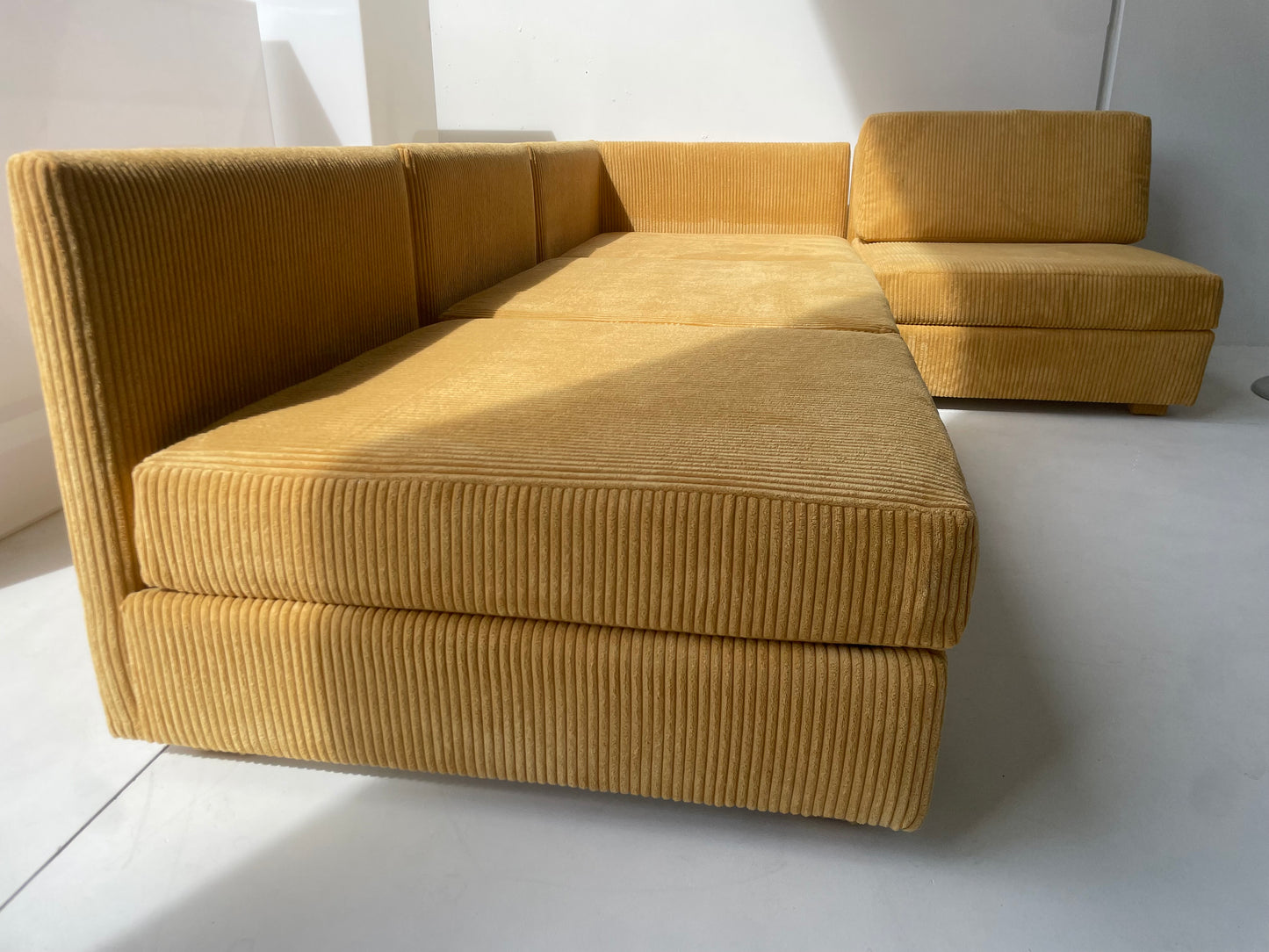 Yellow Corduroy Modular Sofa