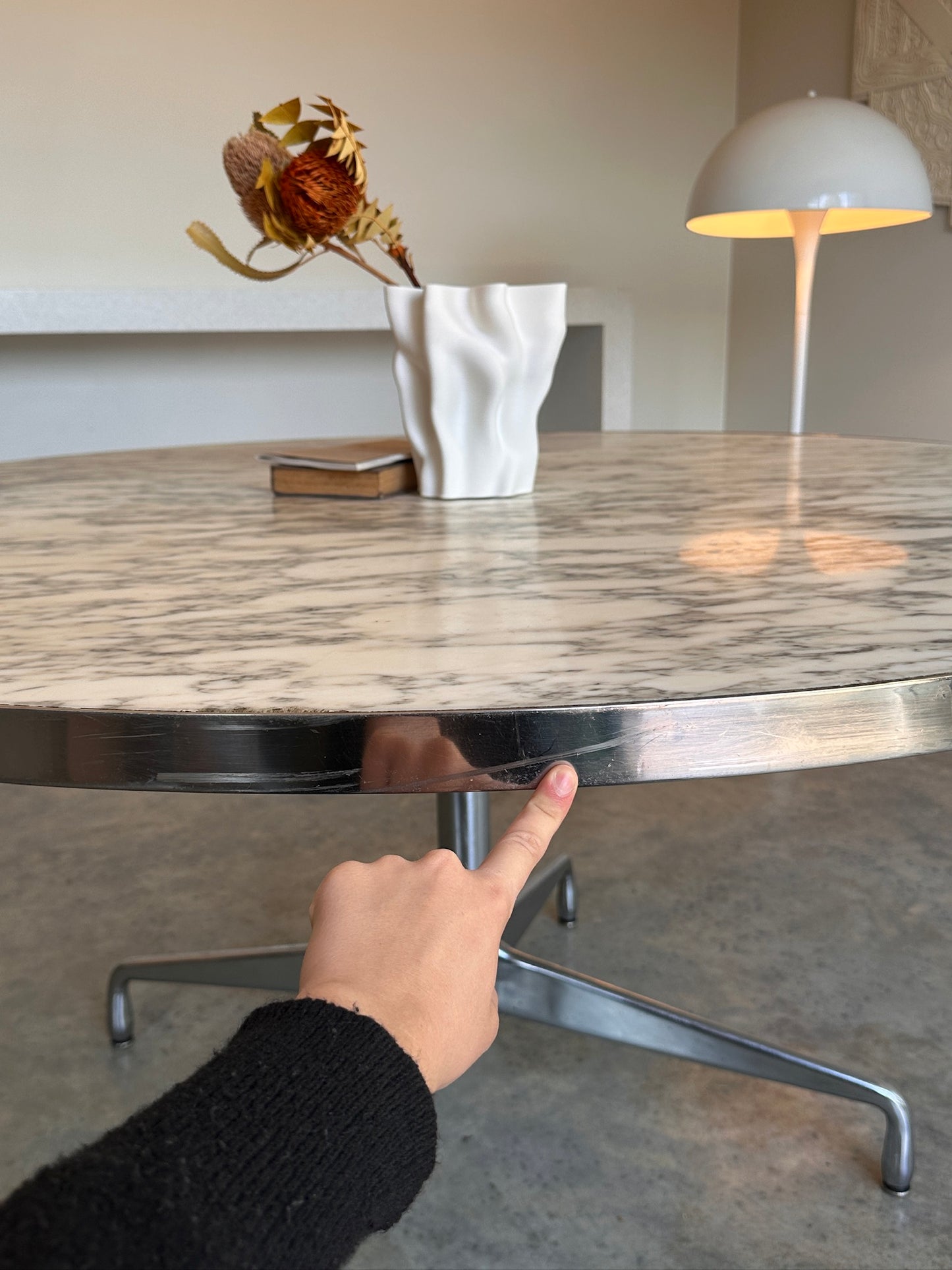 Vintage Eames Marble Dining Table