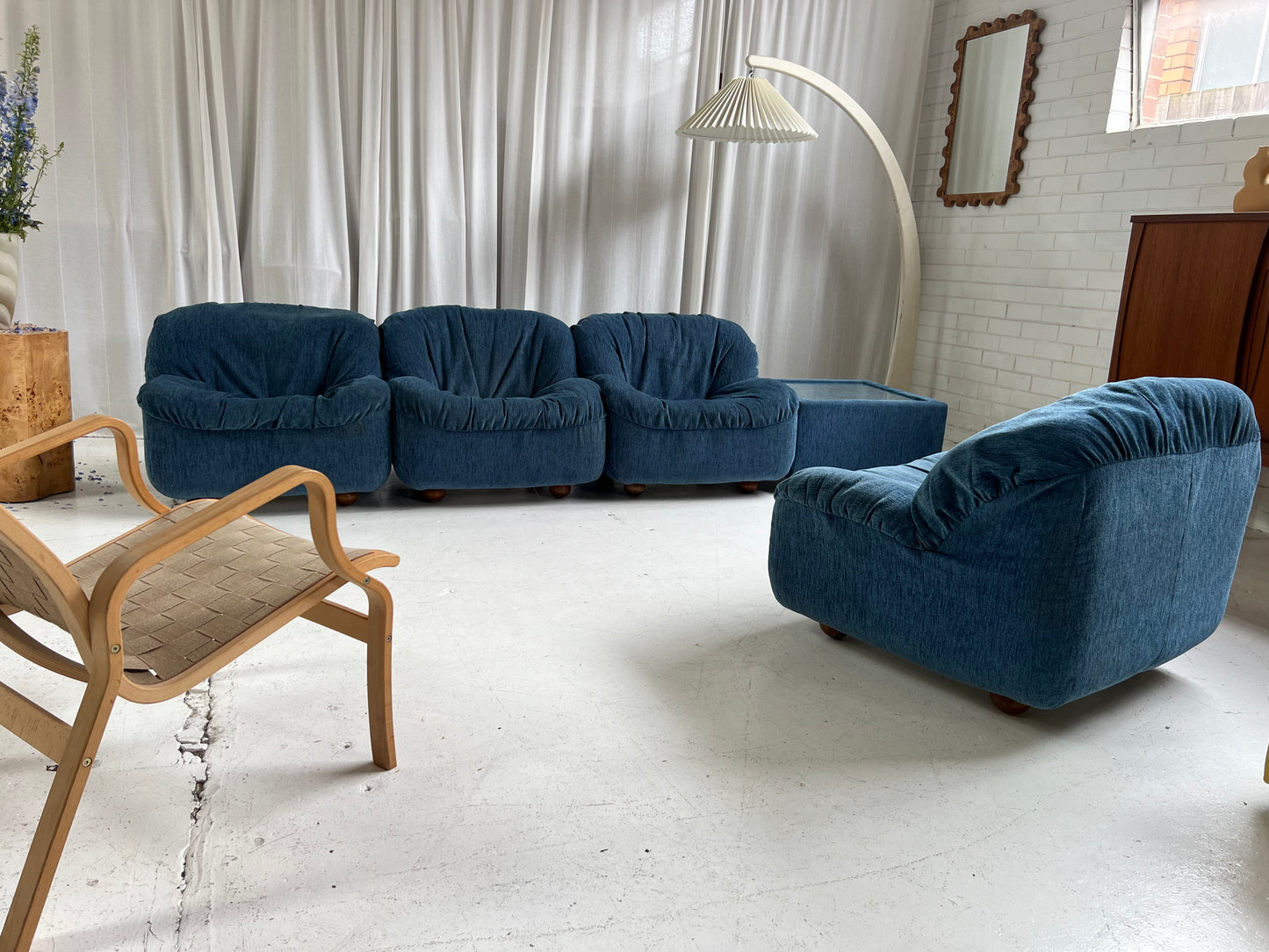 Zotta Vintage Corduroy Modular Chairs - Four Available