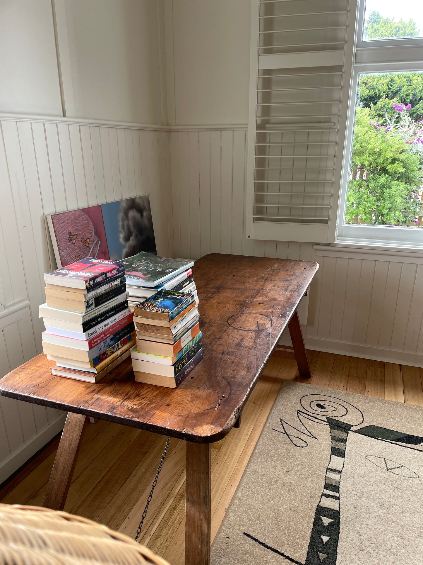 Vintage timber trestle table