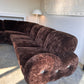 Italian Mid Century Vintage Chocolate Velvet Lounge Suite + Armchair