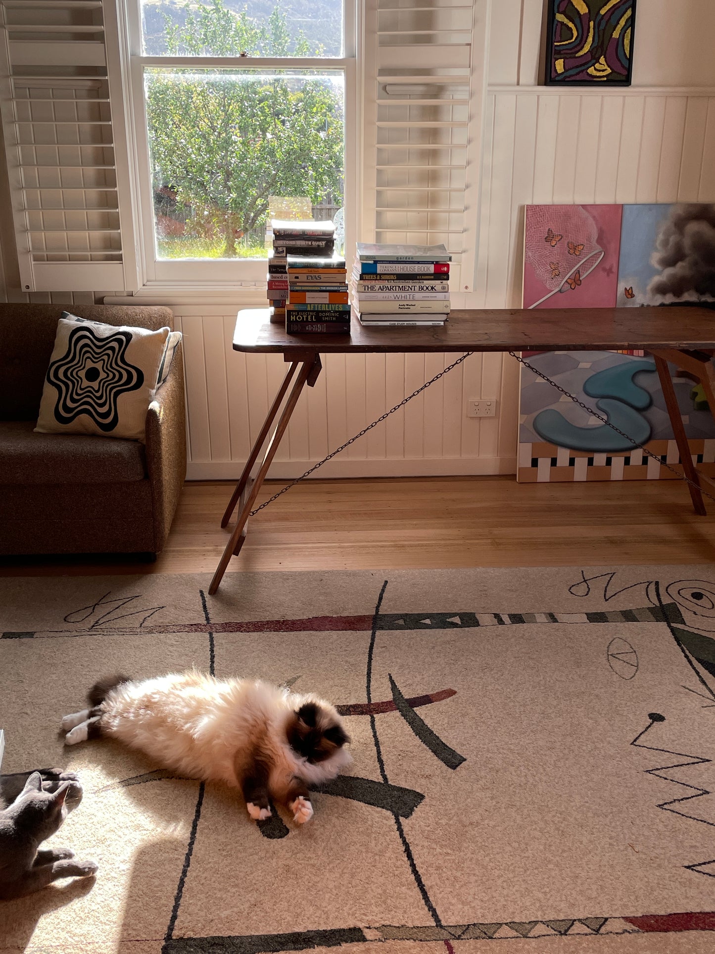 Vintage timber trestle table