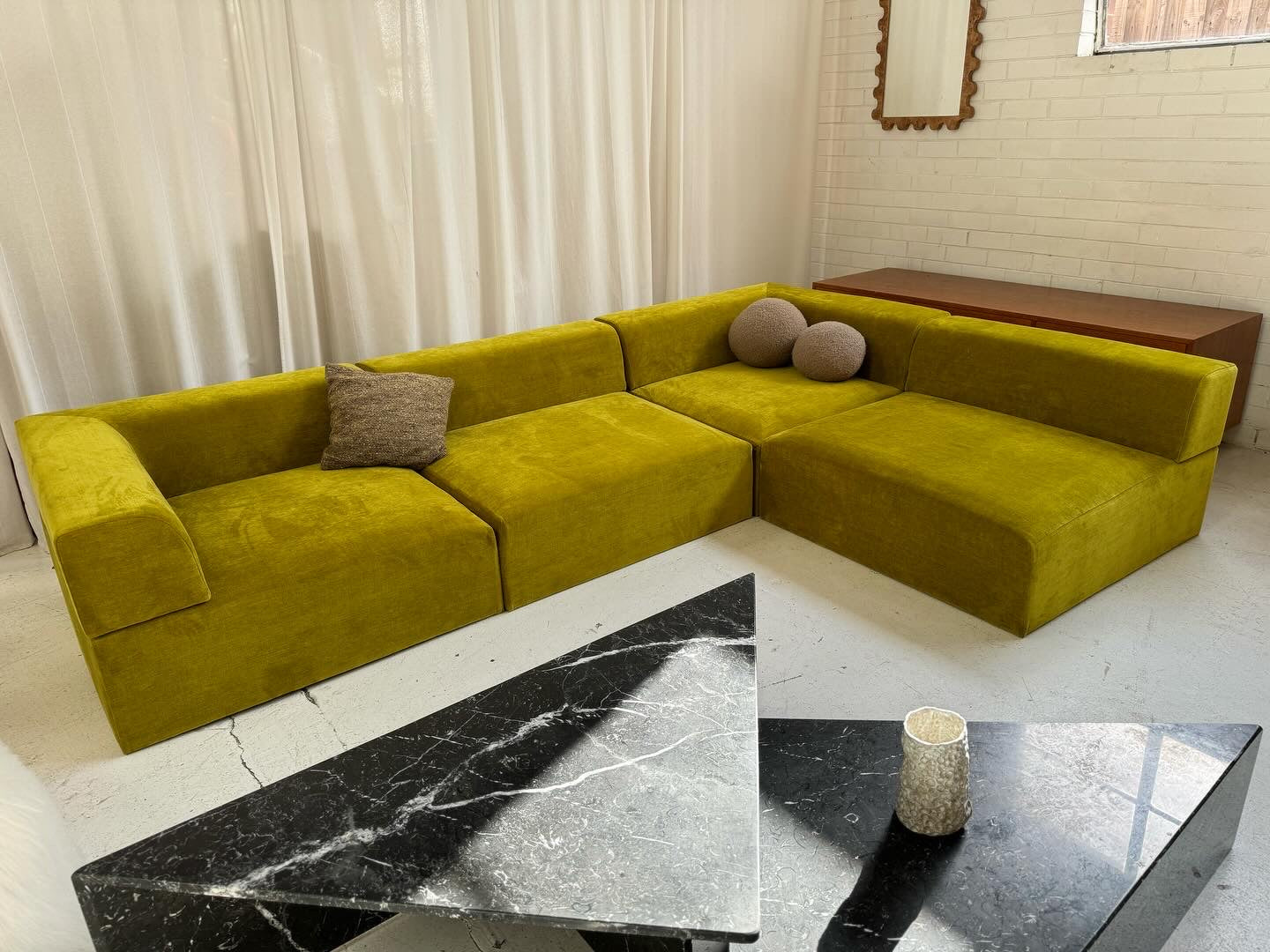 Bespoke Chartruese Block Modular Sofa Set