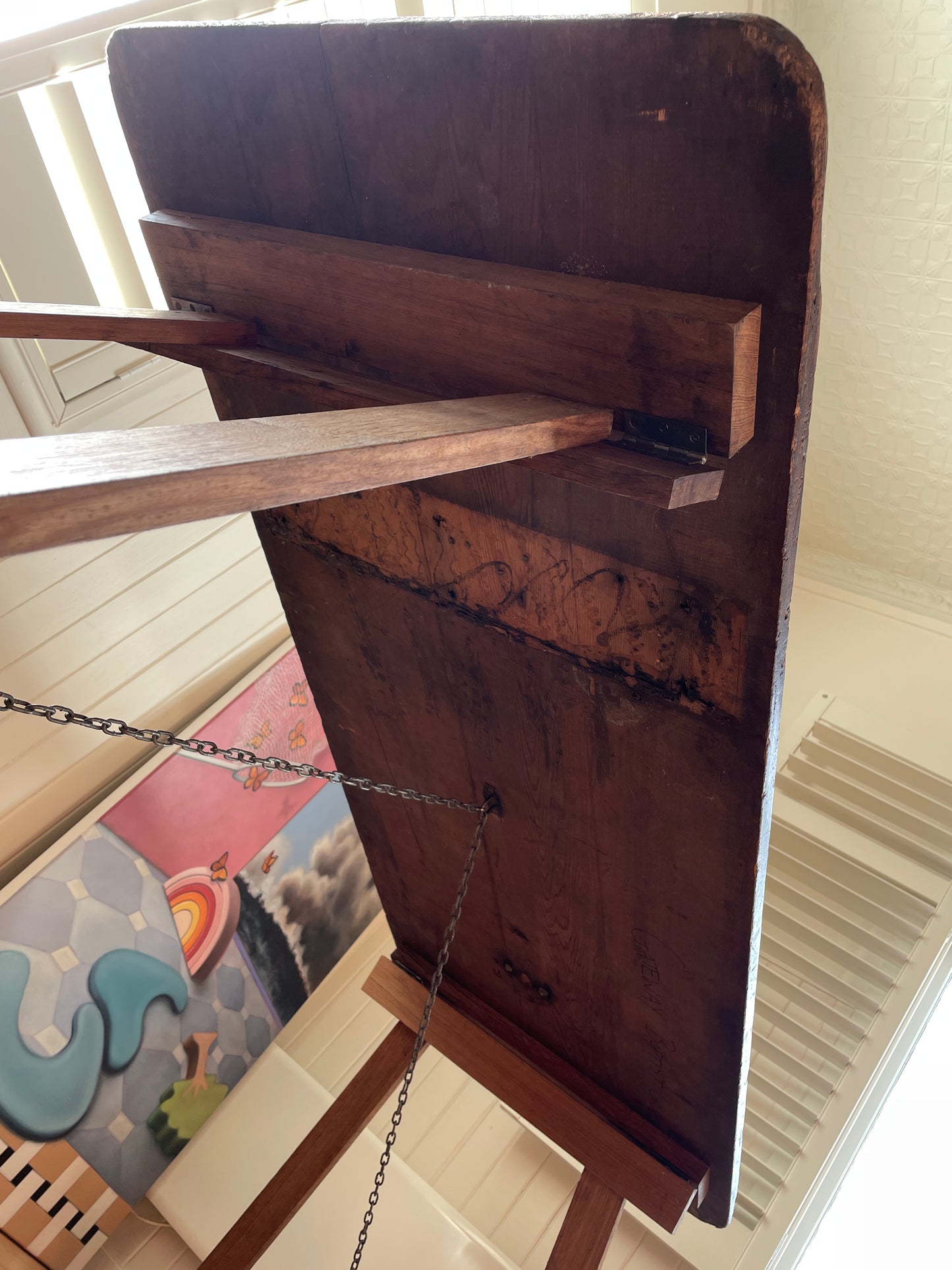 Vintage timber trestle table