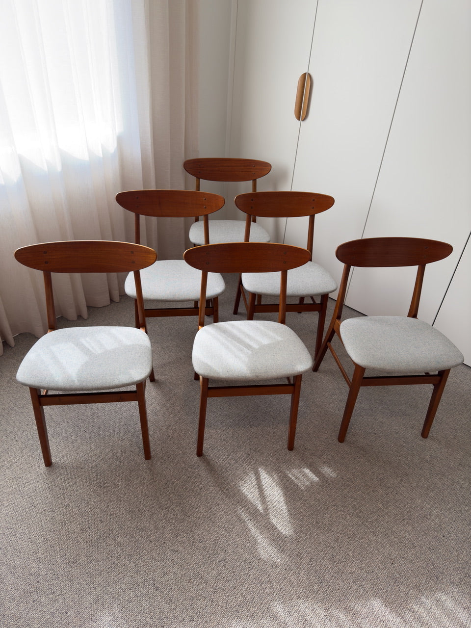 Set of Six Farstrup #210 Teak Dining Chairs