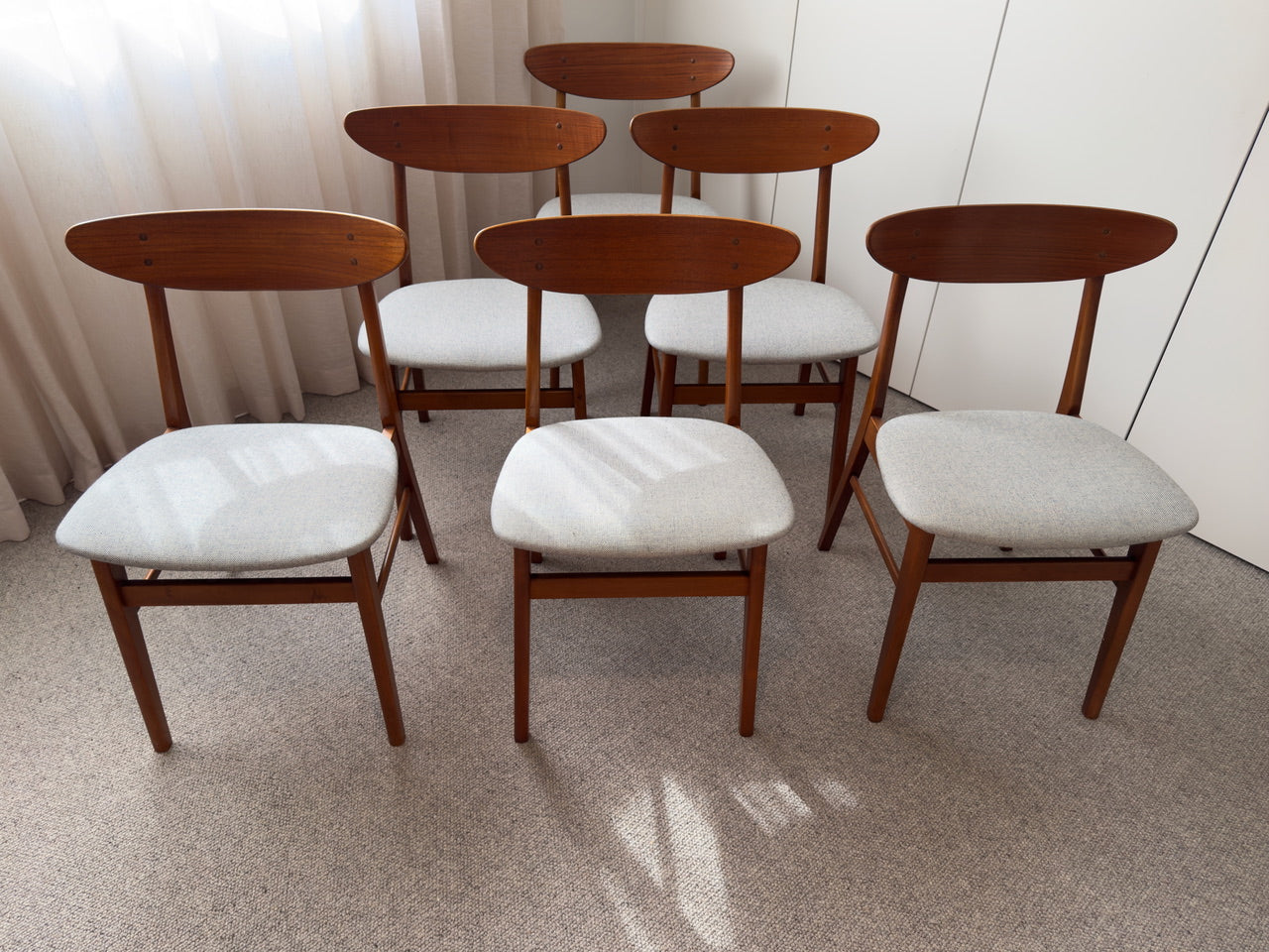 Set of Six Farstrup #210 Teak Dining Chairs